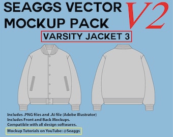 Varsity Jacket Vector Mockup: Streetwear Clothing Design Tool