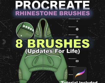 8 Procreate Rhinestone Brush Streetwear Clothing Mockup Pack Clothing Brand Techpack Fashion Design Adobe Illustrator Adobe Photoshop Canva