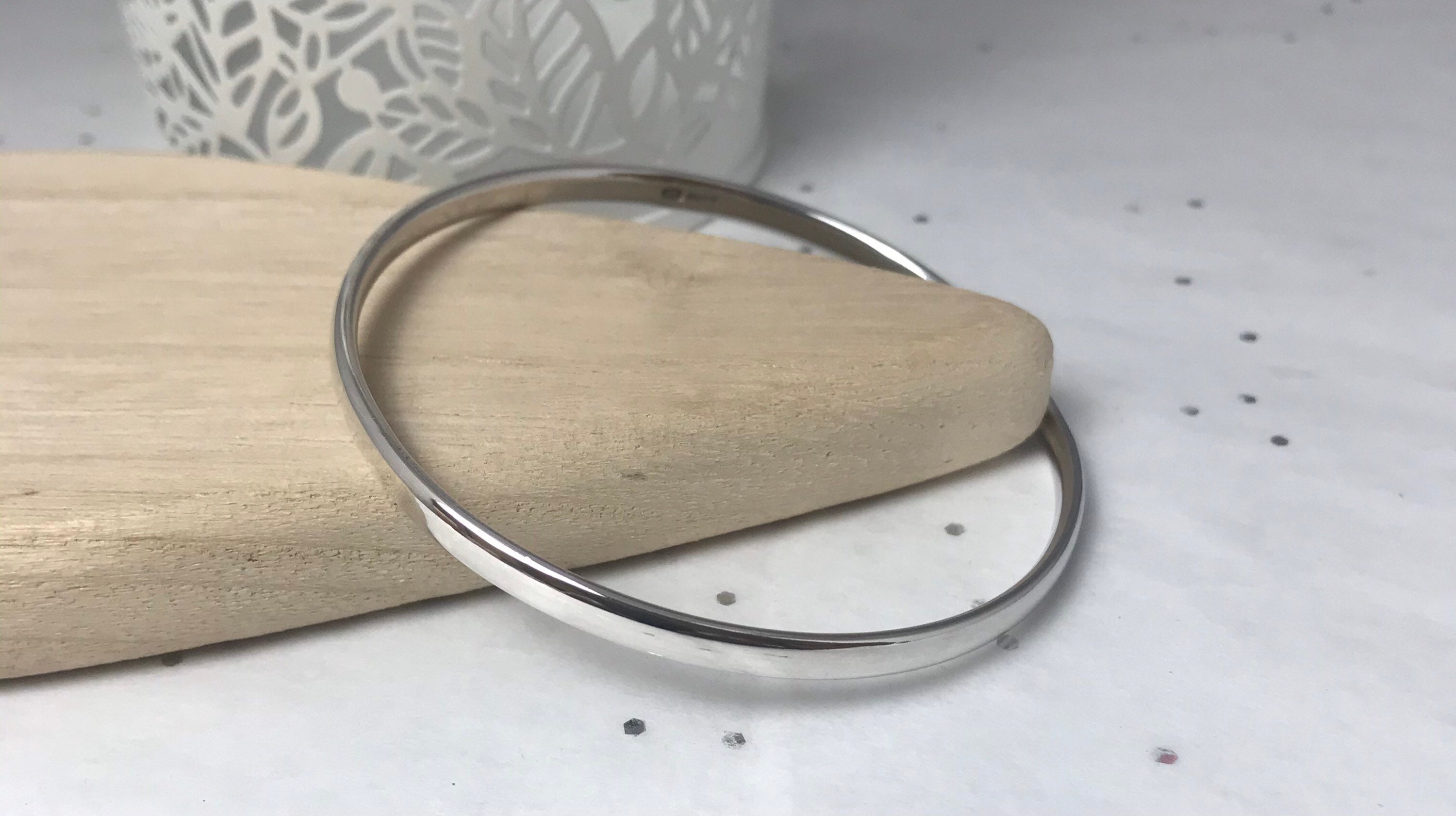Bangle Real 925 Sterling Silver Filled Solid Boltring Statement