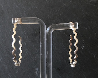Handmade Wavy Sterling Silver Hoop Earrings: Modern Creole Style