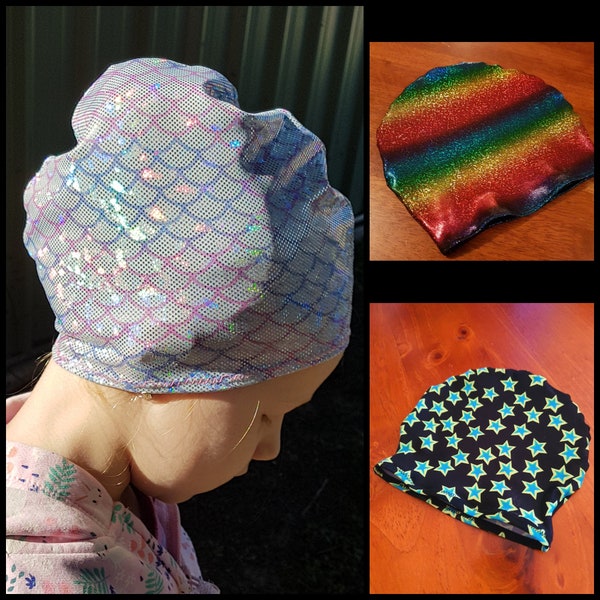 New Fabrics! Rosie Posy Handmade 2-Way Stretch Fabric Child's Swimming Cap, 1 size fits most, 6 prints to choose from!