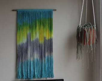 CUSTOM AVAILABLE - SOLD - Handmade Dip Dye Wall Hanging | Fiber Art | Custom Tapestry "California Chrome"