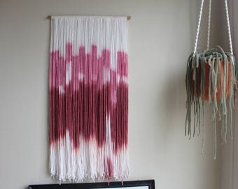 CUSTOM AVAILABLE - SOLD - Handmade Dip Dye Wall Hanging | Fiber Art | Custom Tapestry "Major Valentine"