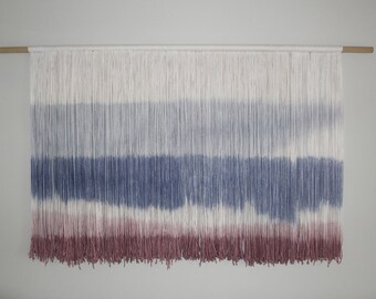 CUSTOM AVAILABLE  - SOLD - Handmade Dip Dye Wall Hanging | Fiber Art | Custom Tapestry "Sound of Silence"