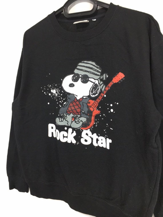Vintage Snoopy Peanuts Rock Star Sweatshirt - Etsy
