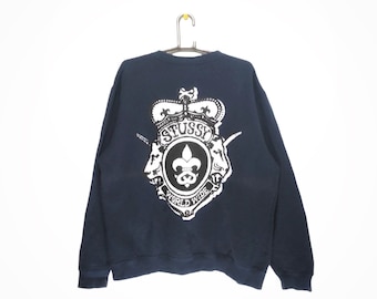Vintage stussy 90's world wide stussy sweatshirt jumper big logo