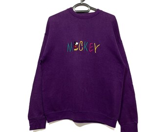 Vintage 80s Mickey Mouse embroidery logo sweatshirt