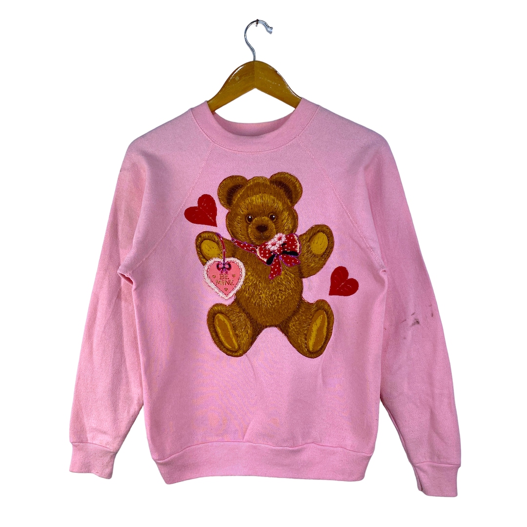 Vintage Teddy Bear Women Pink Colour Sweatshirt Jumper - Etsy