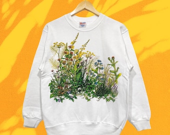 Sudadera vintage Hanes con estampado floral