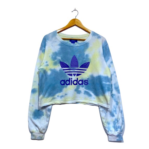 Adidas woman's Tie Dye Crop Top sweatshirt pullove