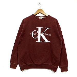 Vintage CK Calvin Klein embroidery logo sweatshirt pullover