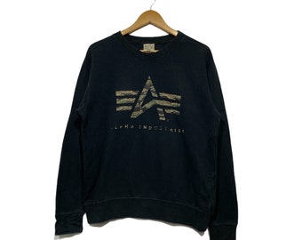 Sudadera vintage con logo militar de camuflaje de Avirex
