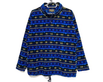 Sudadera vintage Polartec sintética Novajo con diseño azteca multicolor
