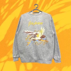 Vintage Sukajan embroidery sweatshirt big logo pullover