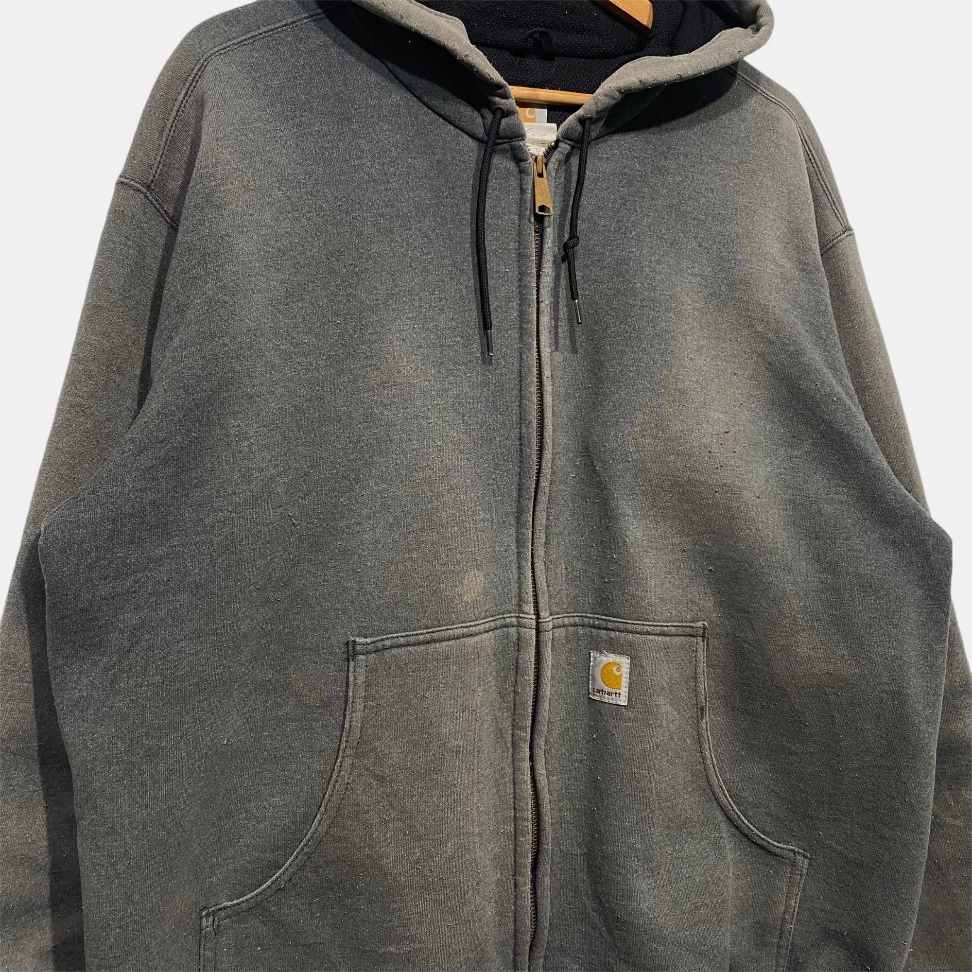 Vintage USA Carhartt Faded Design Termal Mesh Sweatshirt Full Zip