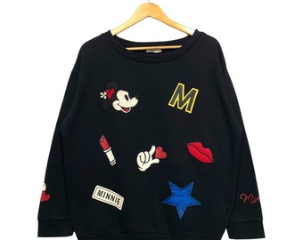 Moletom preto feminino vintage do Mickey Mouse
