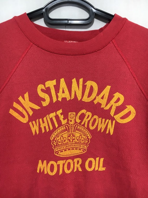 Vintage 80s White Crown Motor Oil Sweatshirt - image 4