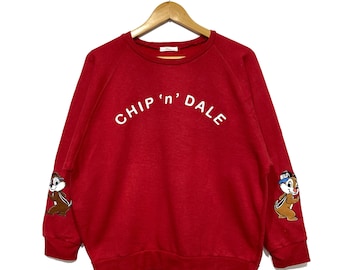 Vintage Chip And Dale Disney Sweatshirt Pullover Jumper