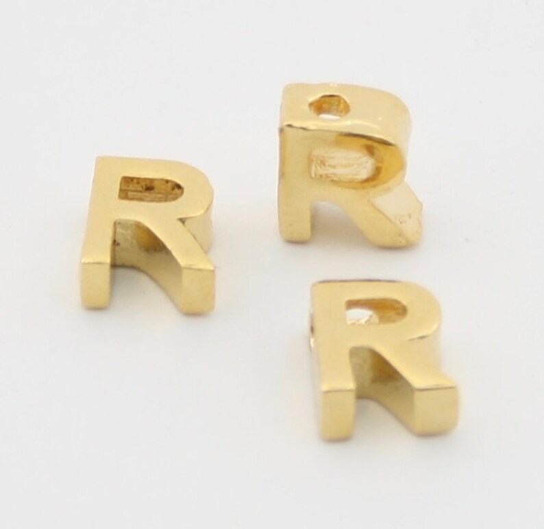 Alphabet Letters Gold Plated Over Brass Initial Mini Etsy UK