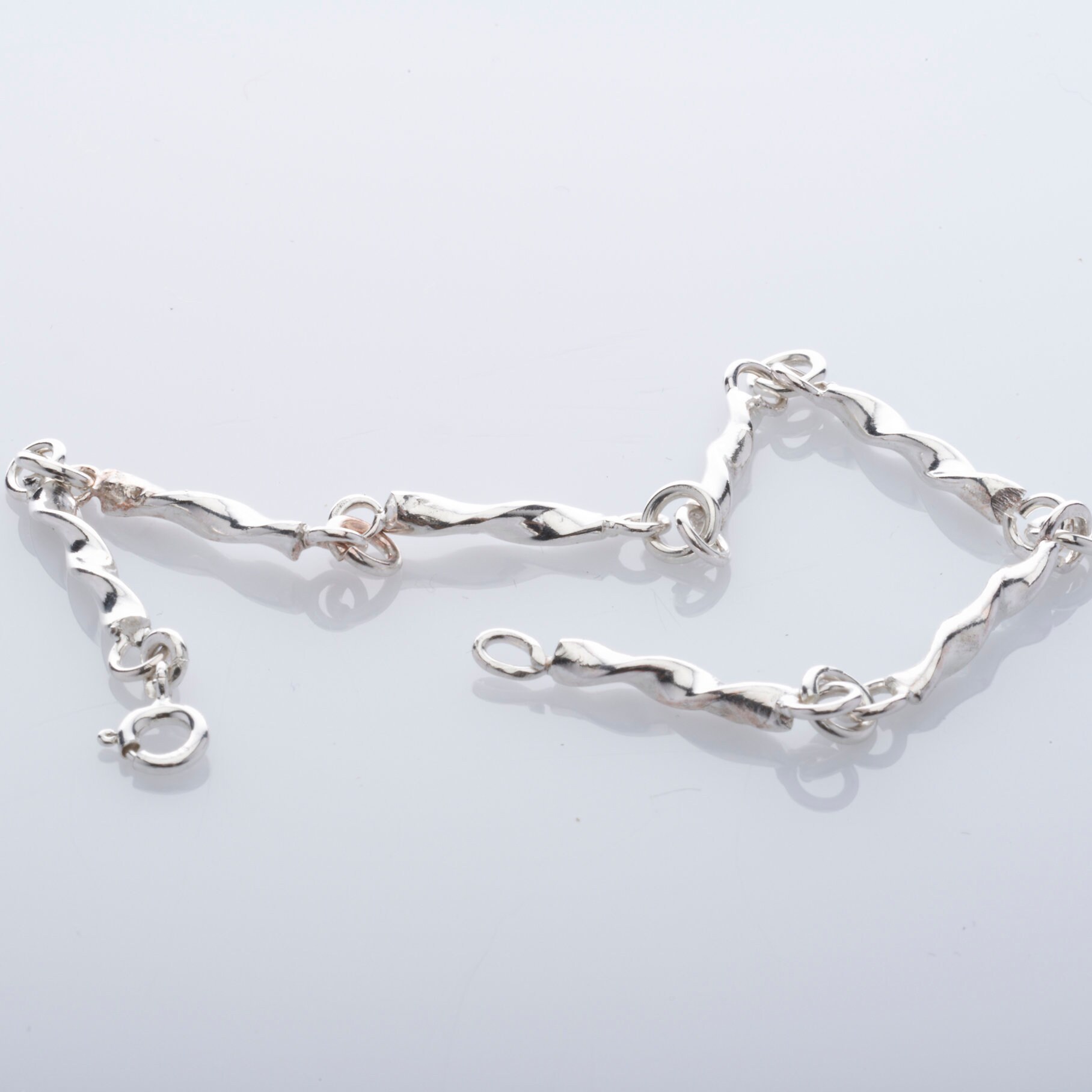 Silver Twisted Rod and Link Bracelet - Etsy Silver Twisted Rod and Link Bracelet - Etsy