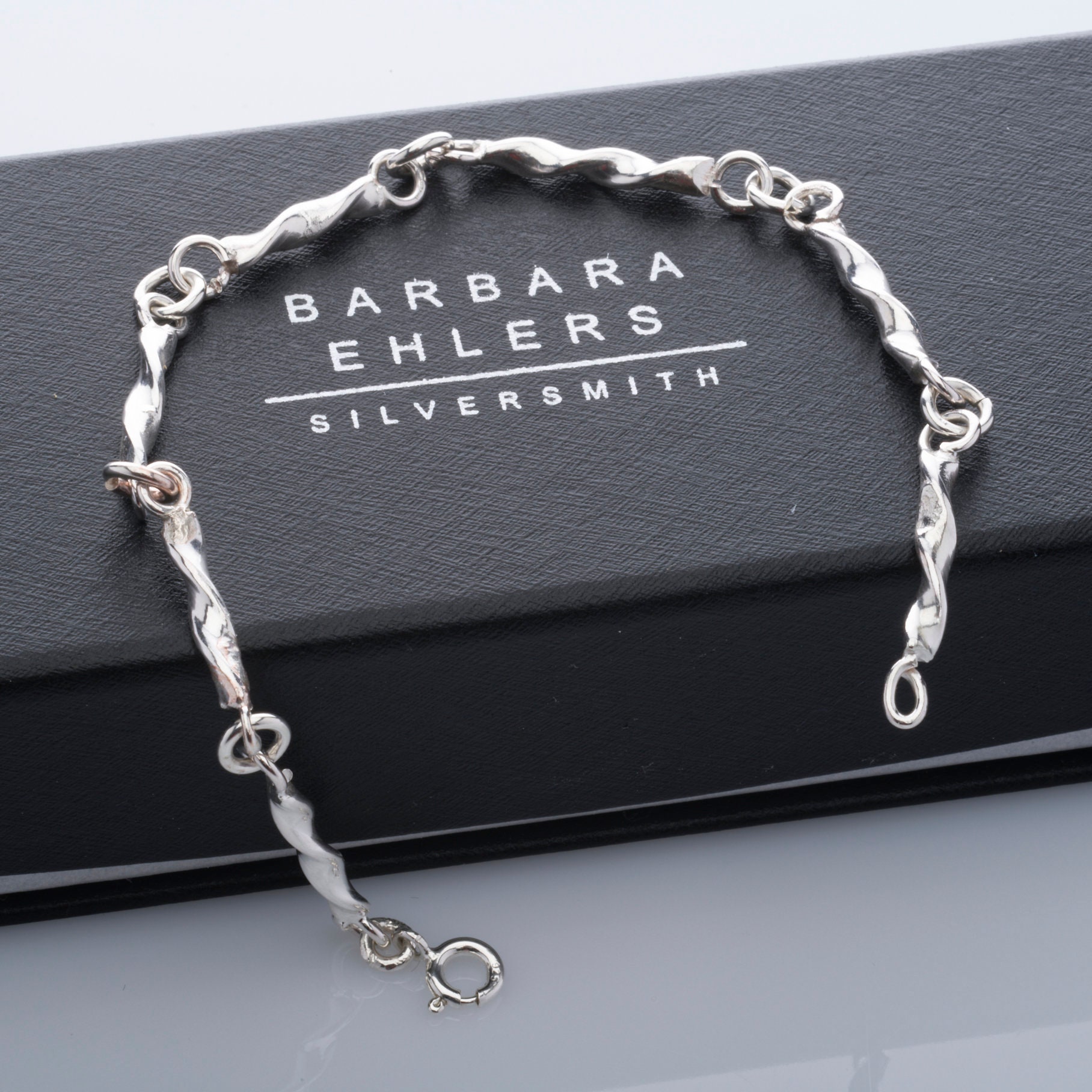 Silver Twisted Rod and Link Bracelet - Etsy Silver Twisted Rod and Link Bracelet - Etsy