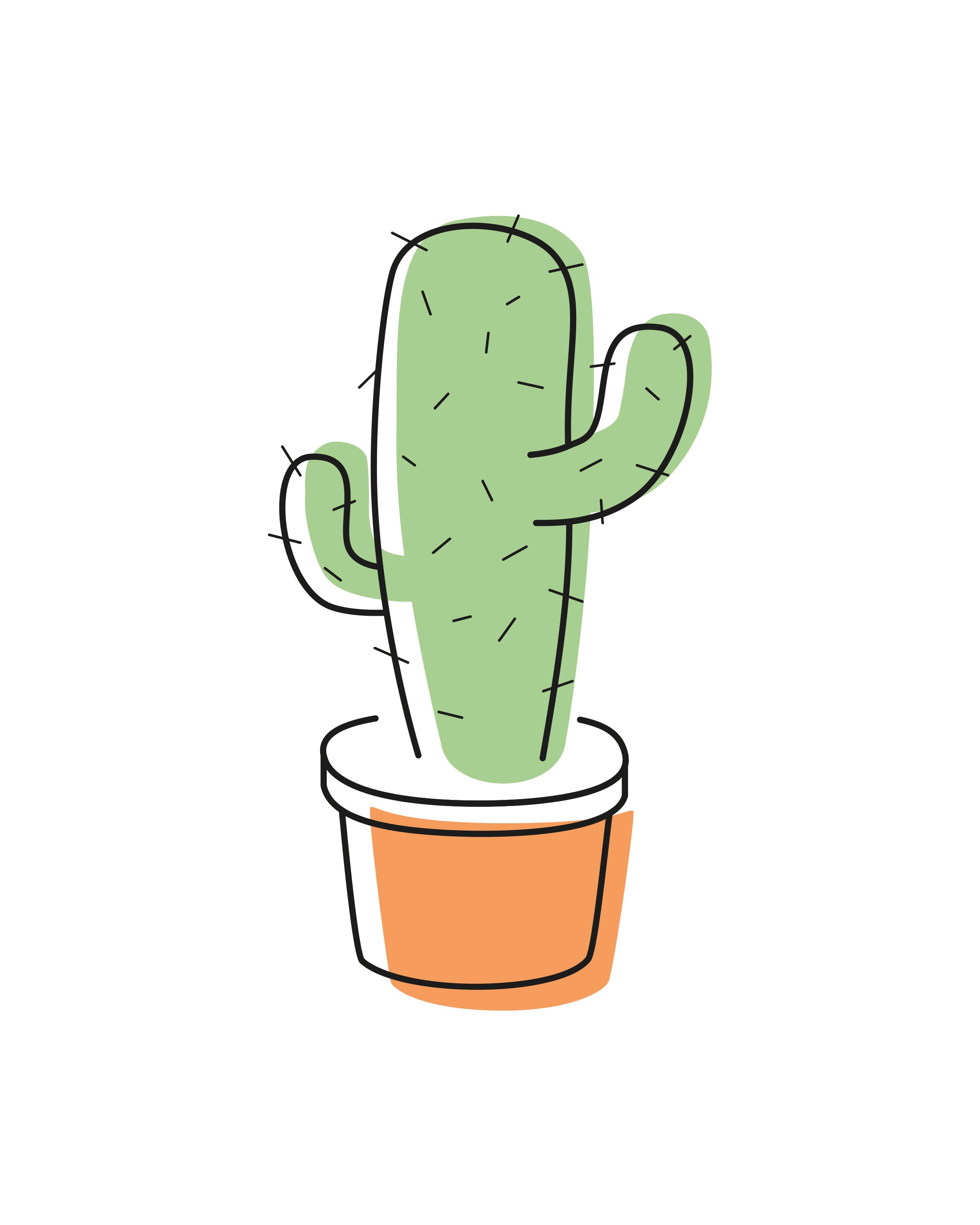 Minimalist Cactus Illustration Printable Wall Art Digital Etsy Canada