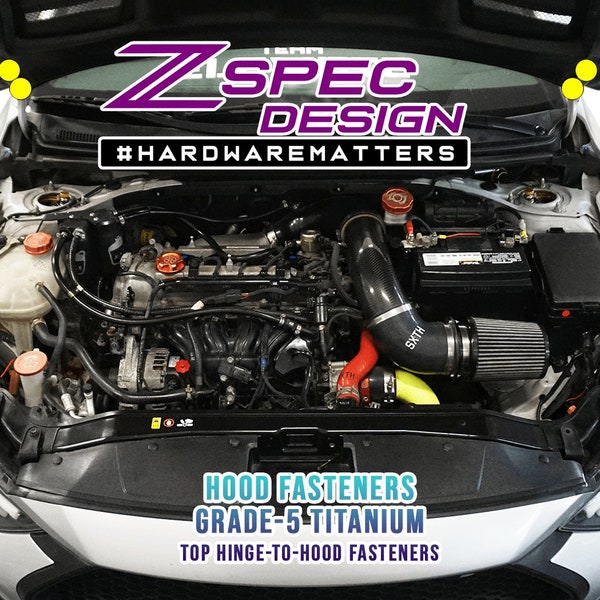 ZSPEC Hood Dress Up Bolts® Fastener Kit for '17+ Hyundai Elantra, Titanium