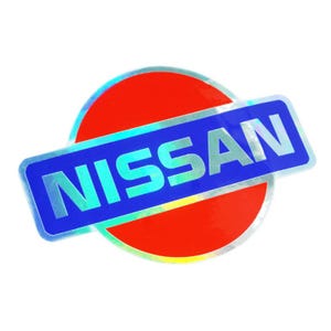 Holographic Vinyl Nissan-Style Sticker Decal, 4&quot; x 2.8&quot;