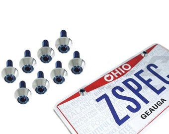 ZSPEC License Plate Bolts, SHSC M6x20 w/Washers, Grade-5 Titanium, 8-Pack