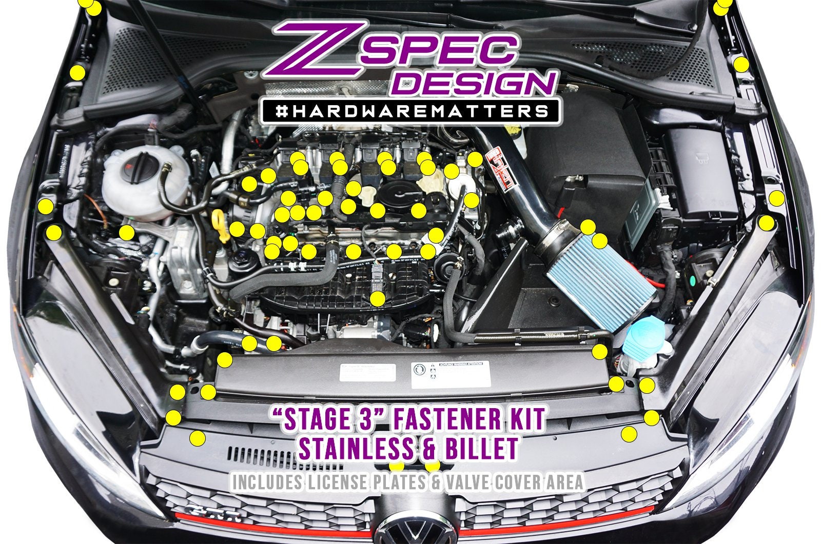 Kit de fixation ZSPEC Stage 3 Dress Up Bolts® pour VW Golf GTI 2.0