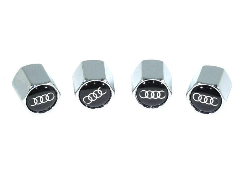 Chrome Valve Stem Tire Caps, Style: AUDI