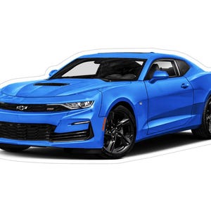 Chevrolet Camaro Sports Car Vinyl Decal / Sticker, Blue