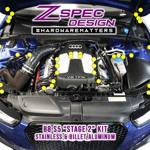 ZSPEC &quot;Stage 2&quot; Dress Up Bolts® Fastener Kit for Audi S5 B8 3.0L, Stainless & Billet