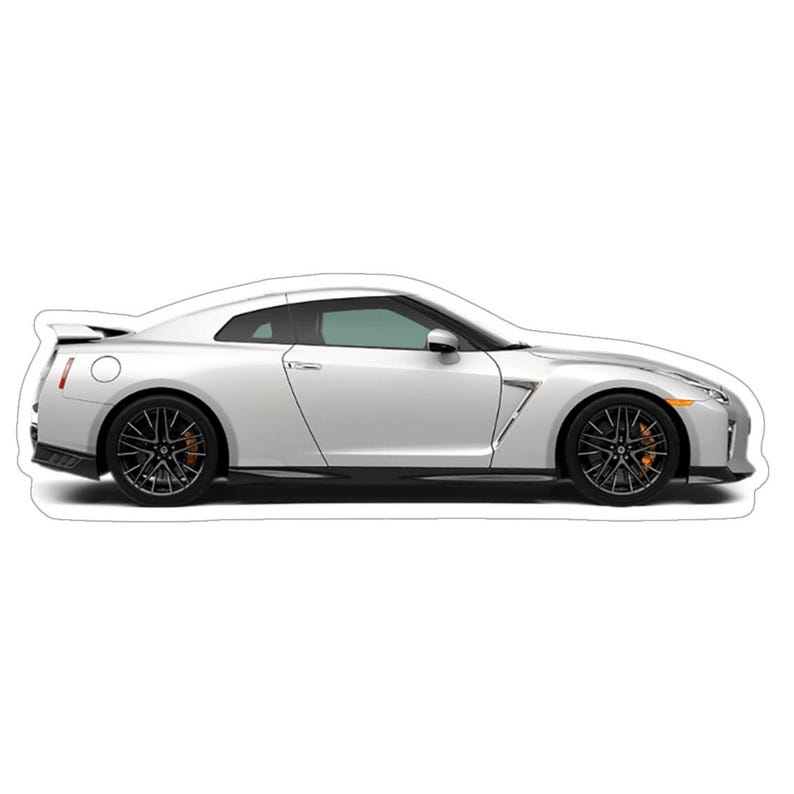 Nissan GTR R35 White Car Vinyl Decal / Sticker, 4.9
