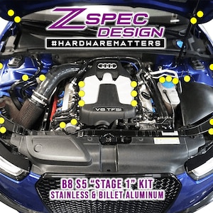 ZSPEC &quot;Stage 1&quot; Dress Up Bolts® Fastener Kit for Audi S5 B8 3.0L, Stainless & Billet