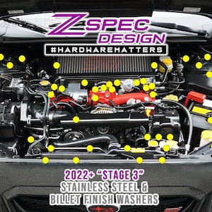 ZSPEC &quot;Stage 3&quot; Dress Up Bolts® Fastener Kit for &#39;15-21 Subaru WRX & STI, Stainless and Billet