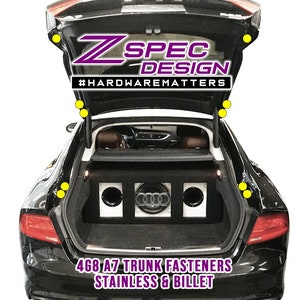 ZSPEC Dress Up Bolts® Trunk Fastener Kit for &#39;12-18 Audi A7 4G8 3.0L, Stainless & Billet