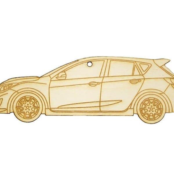 ZSPEC Laser-Engraved Wood Ornament, Style: Mazda Speed3, Birch