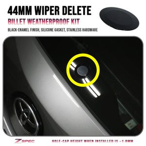 ZSPEC Rear Wiper Delete/Hole-Cap, 44mm Billet Weatherproof, BLACK
