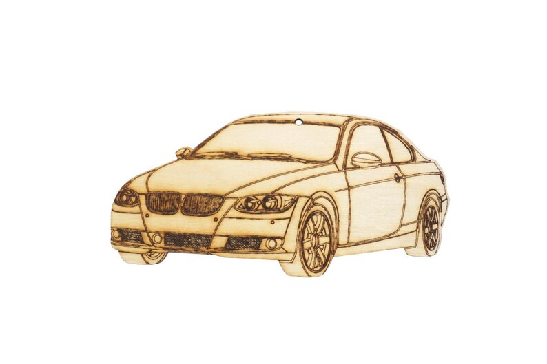 ZSPEC Laser-Engraved Wood Ornament, Style: BMW 3-Series, Birch, ~5