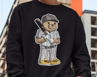Chicago Sox Bear Sweat Shirt|  Chicago Fan Sweatshirt Shirt| Cute Chicago Sweatshirt| Vintage Chicago Baseball Shirt| Crosstown Chicago Tee