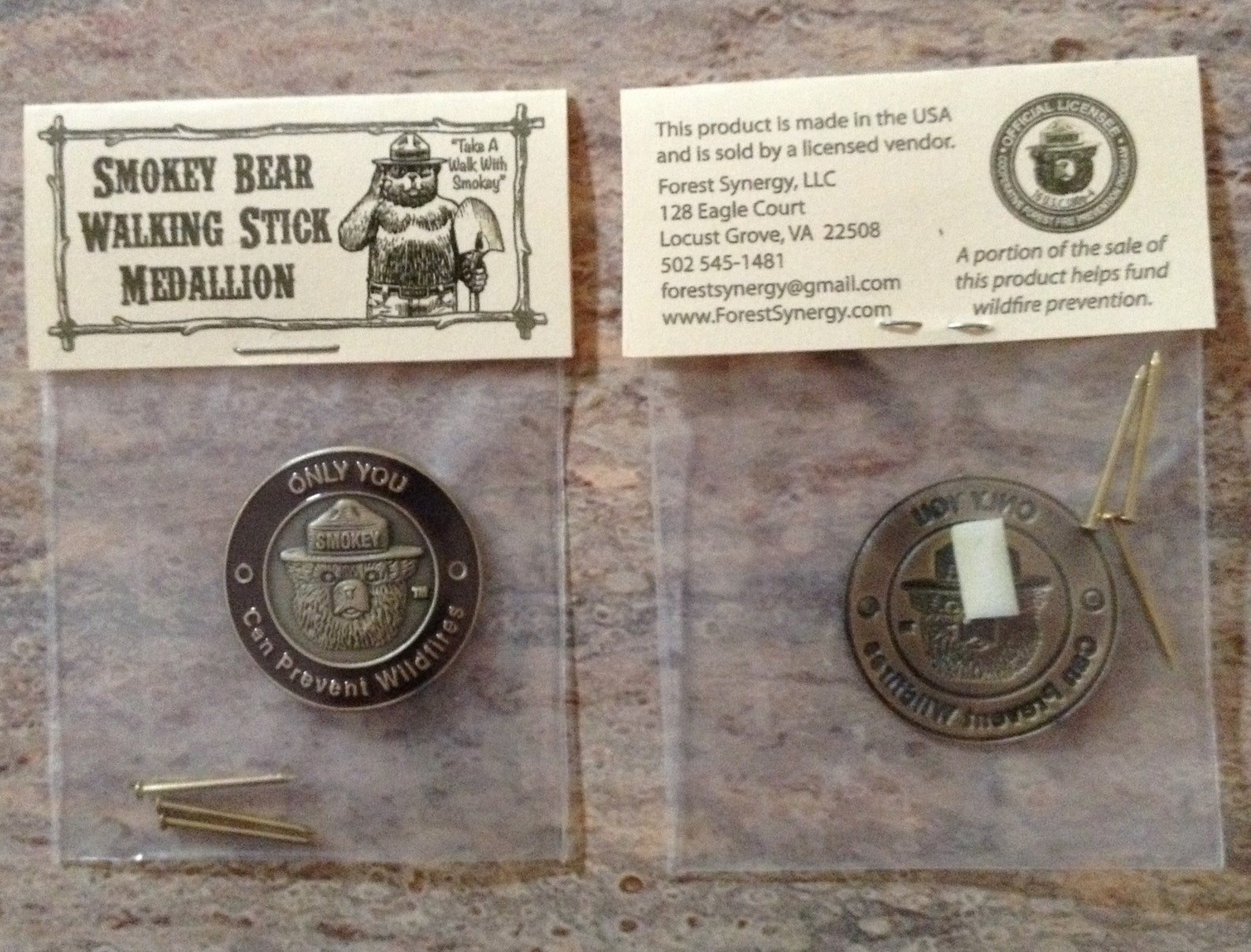 Smokey Bear Walking Stick Medallion Etsy