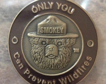 Smokey Bear Walking Stick Medallion