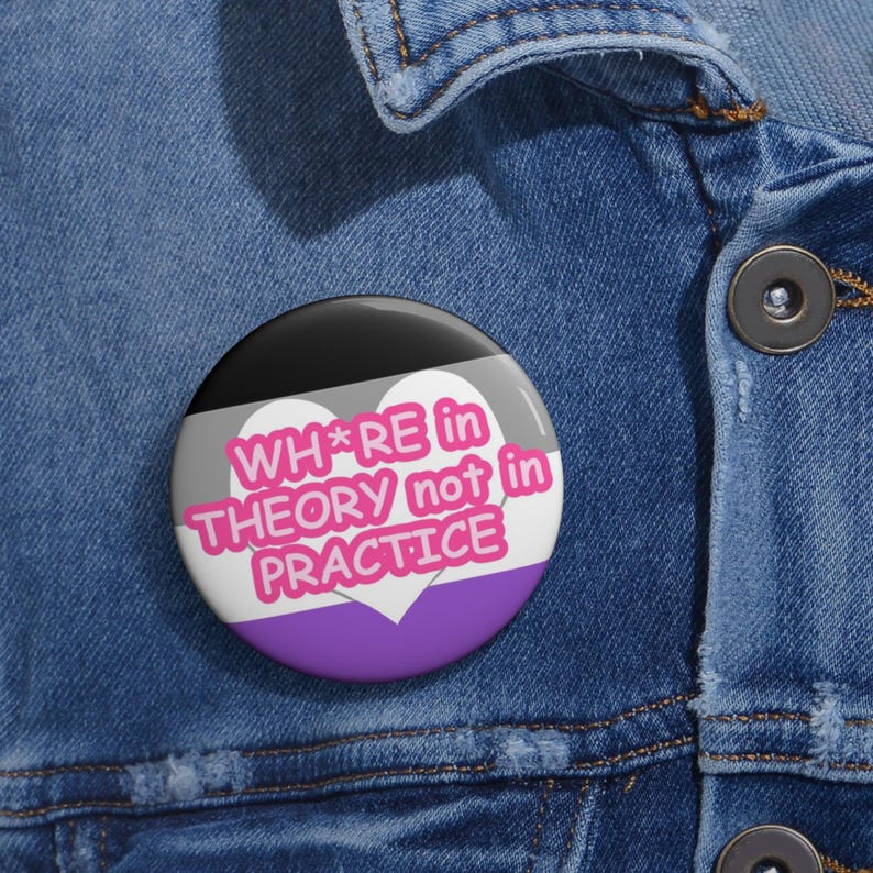 Wh*re in Theory Not in Practice Pin-knop, Pride-accessoires, 1", 2", 3", ongeslachtelijke merchandise, aascadeaus afbeelding 3
