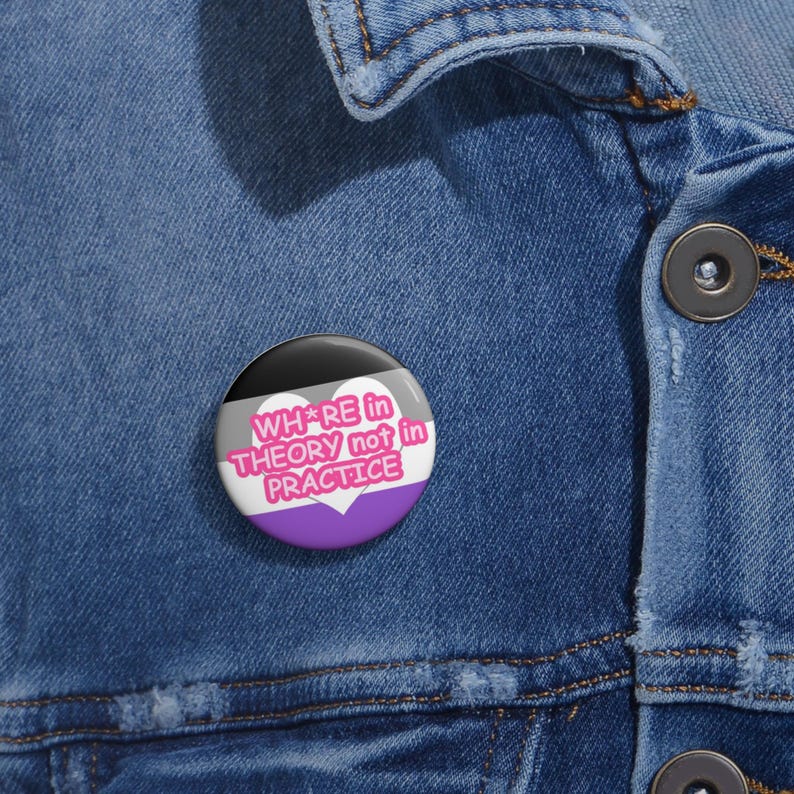 Wh*re in Theory Not in Practice Pin-knop, Pride-accessoires, 1", 2", 3", ongeslachtelijke merchandise, aascadeaus afbeelding 2