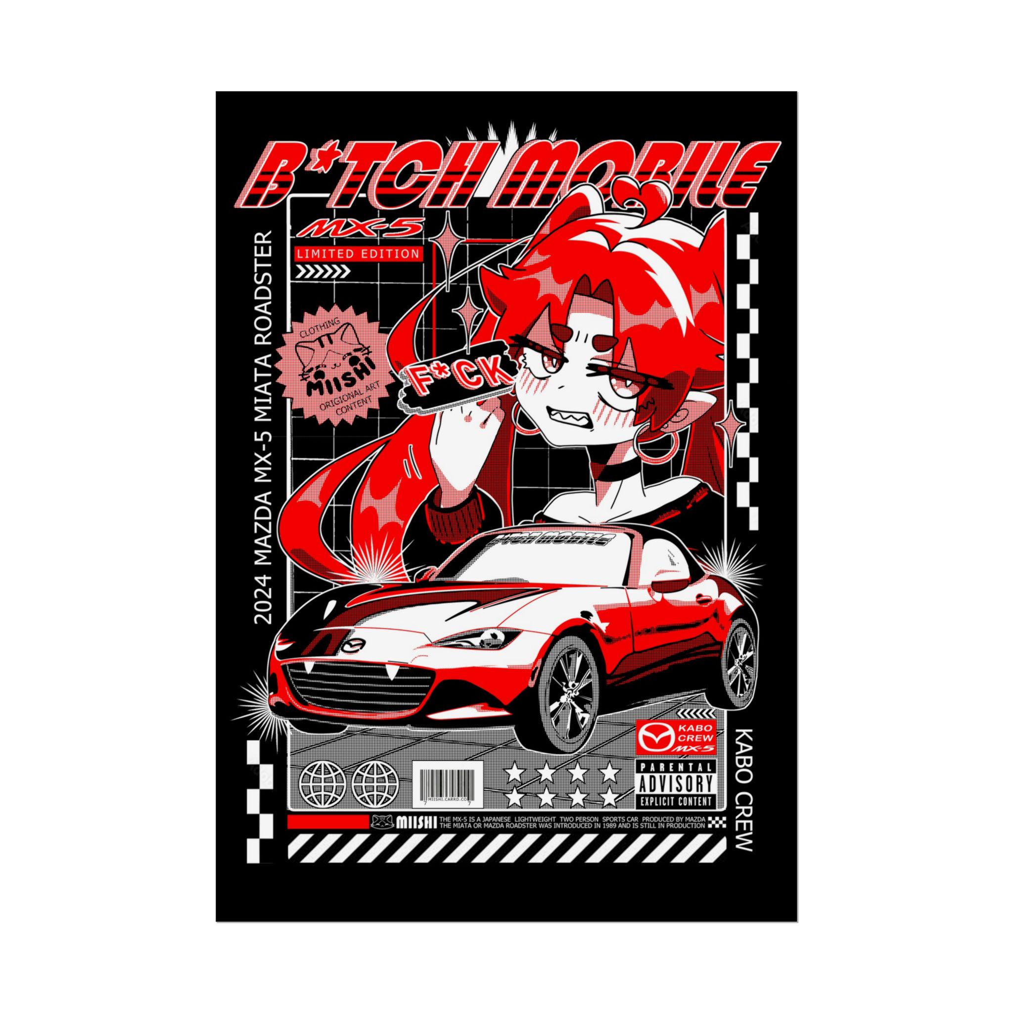B*tch Mobile JDM Print, Magazine Poster Design, Performance Sports Car ...