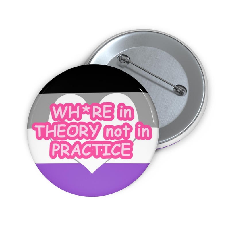 Wh*re in Theory Not in Practice Pin-knop, Pride-accessoires, 1", 2", 3", ongeslachtelijke merchandise, aascadeaus afbeelding 5