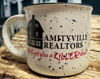 Amityville Realtors Engraved Camp Mug, Horror Film Gift