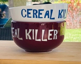 Cereal Killer - Halloween Engraved Cereal Bowl; horror