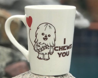 I Chews You - Chewbacca Mug; Valentine; Yoda